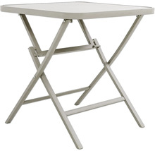 Klapptisch mit quadratischer Tischplatte und Stahlgestell