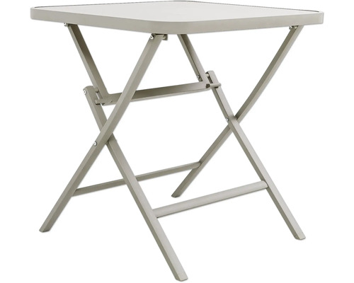 Klapptisch mit quadratischer Tischplatte und Stahlgestell