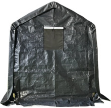 Schwarzes Zeltdach mit Fenster