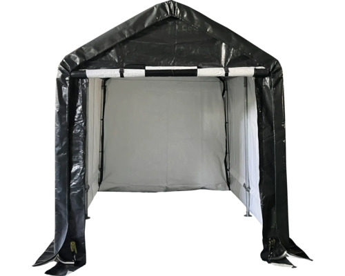 Schwarzes Gerätehaus aus Polyethylen