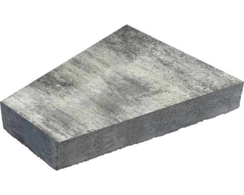 Grauer Betonpflasterstein in Trapezform für den Garten- und Landschaftsbau