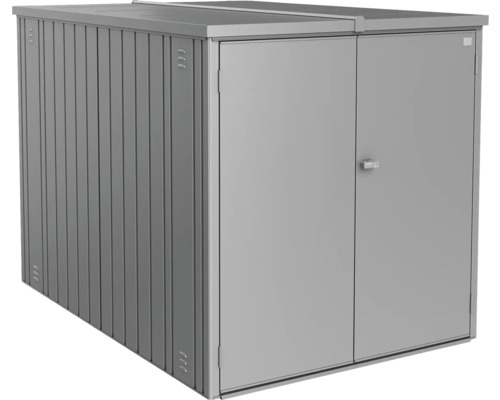 MiniGarage Biohort Gr. L 145 x 203 x 151 cm quarzgrau Metall Geräteschrank mit Doppeltür für den Aussenbereich
