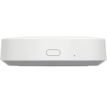 Weiße Smart Home Zentrale mit ovaler Taste und kleiner Statusanzeige