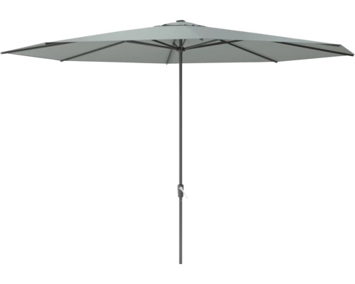 Marktschirm SOLUNA Nancy Ø 400 cm dunkelgrau mit UV-Schutz 80, wasserabweisende Polyesterbespannung, leichte Aufspannung per Kurbel Sonnenschirm für den Garten
