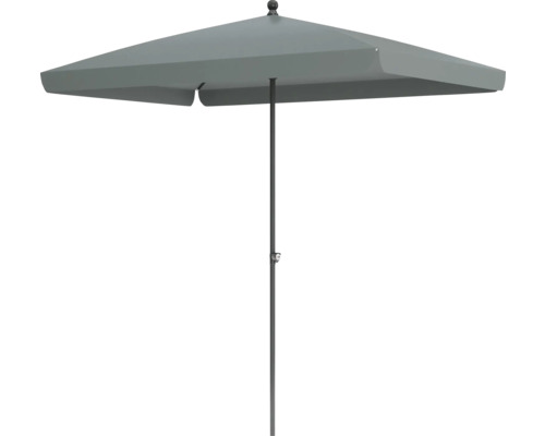 Mittelstockschirm SOLUNA Cannes 140 x 210 cm dunkelgrau mit UV-Schutz 80, wasserabweisende Polyesterbespannung Quadratischer Sonnenschirm für den Außenbereich