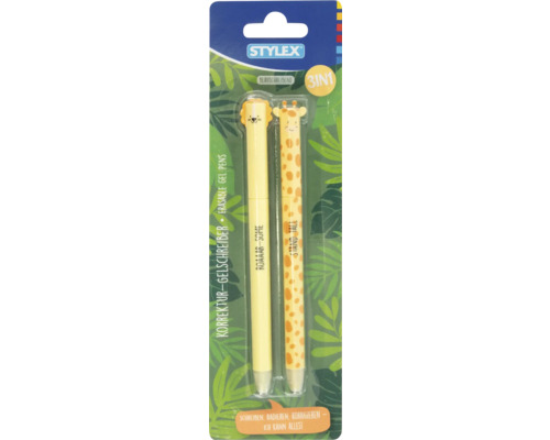 Strip Gelschreiber, 2 Stk, Dschungel Stylex Korrektur Gelschreiber Set mit Löwe und Giraffe
