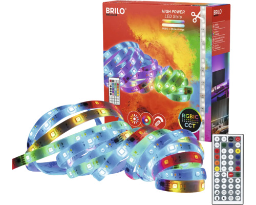 Brilo Logo LED-Streifen mit Fernbedienung und Verpackung