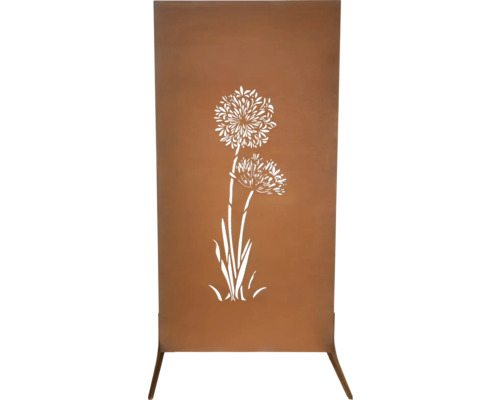 Sichtschutzwand floraworld Blume Corten 1 90 x 180 cm rost Dekorative Sichtschutzwand mit ausgeschnittenem Blumenmuster