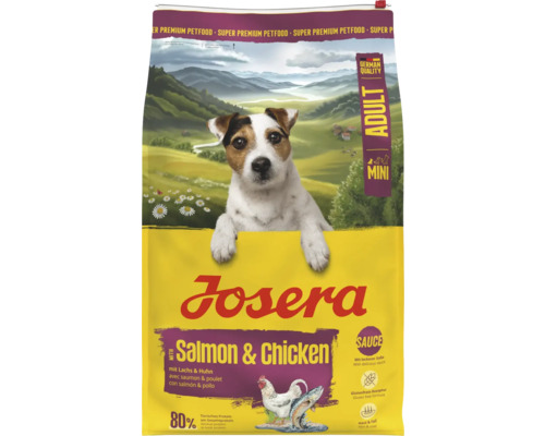 Josera Adult Mini Hundetrockenfutter mit Lachs und Huhn für kleine, ausgewachsene Hunde