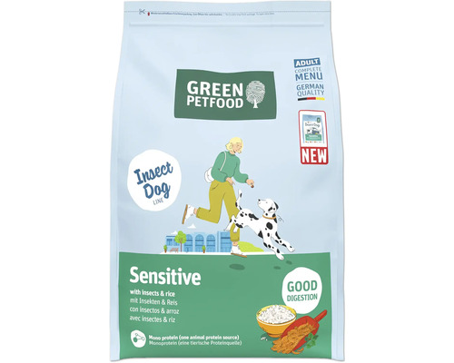 Hundefutter trocken GREEN PETFOOD Sensitive with Insects & Rice 3 kg mit Insekten und Reis Green Petfood Sensitive Trockenfutter für erwachsene Hunde mit Insekten und Reis.