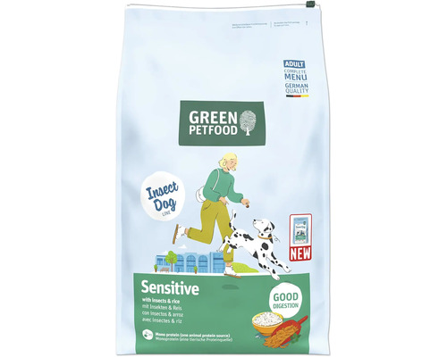 Hundefutter trocken GREEN PETFOOD Sensitive with Insects & Rice 10 kg mit Insekten und Reis Green Petfood Sensitive Trockenfutter für erwachsene Hunde mit Insekten und Reis