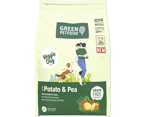 Hundefutter trocken GREEN PETFOOD with Potato & Pea 3 kg mit Kartoffeln und Erbsen, getreidefrei, vegetarisch Green Petfood Veggie Dog Trockenfutter mit Kartoffel und Erbse
