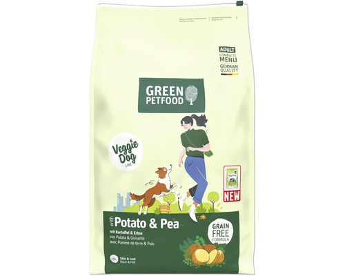 Hundefutter trocken GREEN PETFOOD with Potato & Pea 10 kg mit Kartoffeln und Erbsen, getreidefrei, vegetarisch Green Petfood Veggie Dog Trockenfutter mit Kartoffel und Erbse