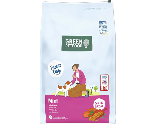Hundefutter trocken GREEN PETFOOD Mini with Insects 7,5 kg mit Insekten und Reis Green Petfood Mini Trockenfutter für Hunde mit Insekten
