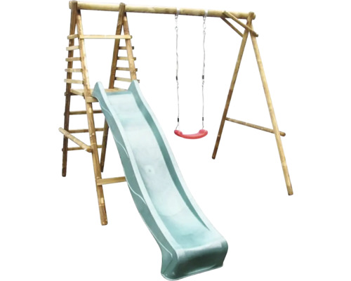 Spielplatzgerät mit Leiter, Rutsche und Schaukel für den Außenbereich