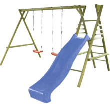 Holzschaukel mit Rutsche und Leiter für den Garten