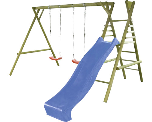 Holzschaukel mit Rutsche und Leiter für den Garten