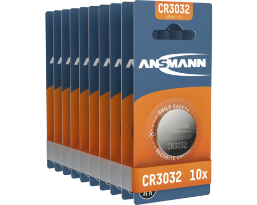 Zehn Ansmann CR3032 Lithium Batterien