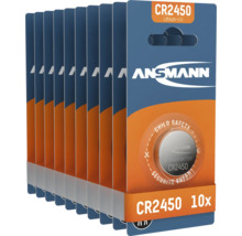Packung mit zehn Ansmann CR2450 Lithium Knopfzellenbatterien