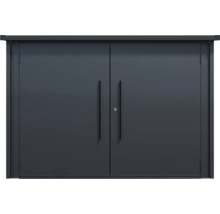 Doppeltür aus Metall mit Griffen