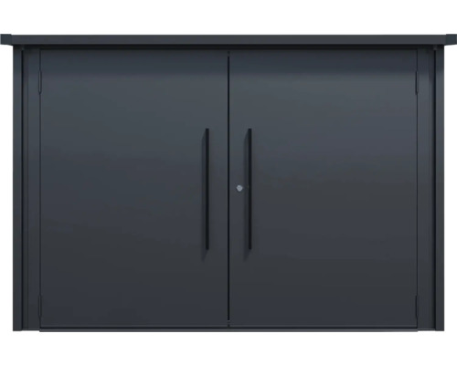 Doppeltür aus Metall mit Griffen