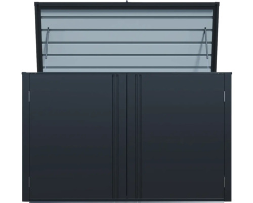 Geöffnete Aufbewahrungsbox mit horizontaler Verkleidung