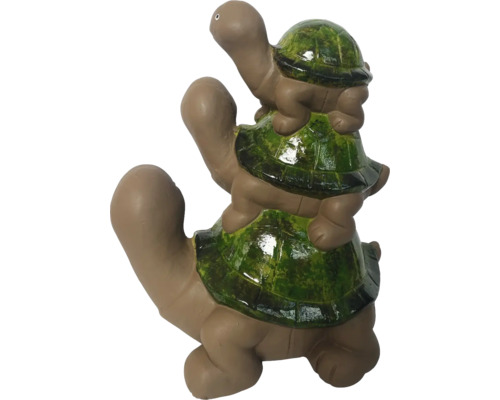 Dekorative Gartenfigur: Drei aufeinander gestapelte Schildkröten