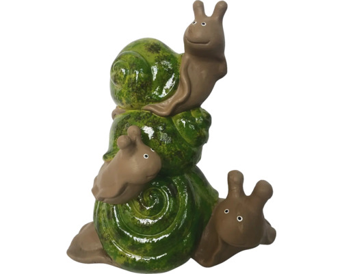 Dekofigur Lafiora Schnecken Fiberglas 33,7 x 24,5 x 38,3 cm Dekorative Gartenfigur: Drei Schnecken übereinander gestapelt
