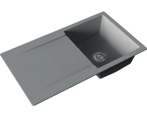 Spüle mit Abtropffläche und Ablaufgarnitur