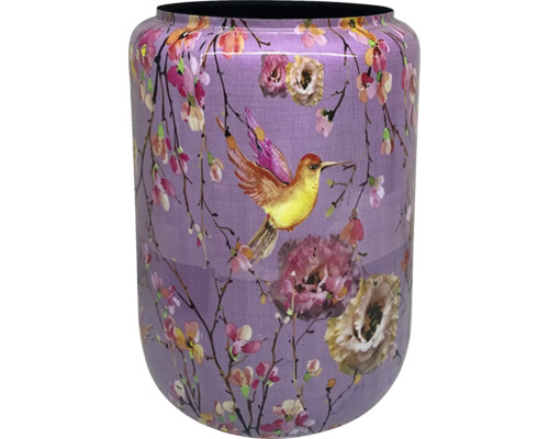 Dekorative Vase mit floralem und Vogelmuster