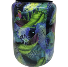 Dekorative Vase mit Blatt- und Vogelmuster
