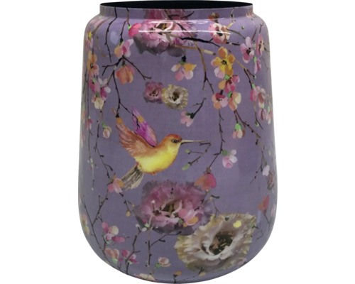 Dekorative Vase mit Blumen- und Vogelmuster