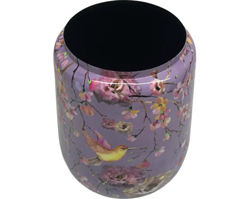 Dekorative Vase mit Vogel- und Blütenmuster