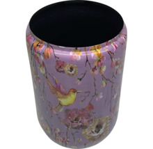 Zahnputzbecher mit Vogel- und Blumenmuster