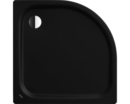 Schwarze Duschwanne mit Viertelkreisform