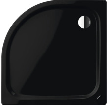 Schwarze Duschwanne mit Viertelkreisform