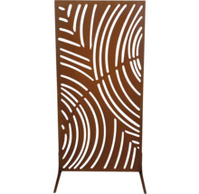 Dekorative Sichtschutzwand mit abstraktem Muster für den Gartenbereich.