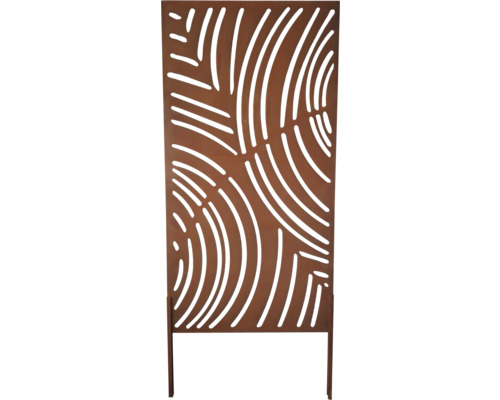 Dekorative Sichtschutzwand mit abstraktem Muster für den Außenbereich.