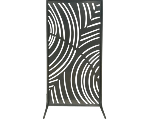 Dekorative Sichtschutzwand mit abstraktem Ausschnittmuster.