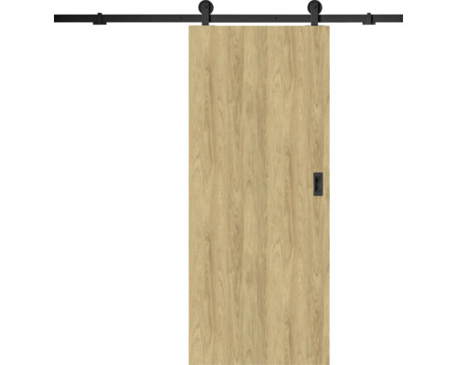 Pertura Schiebetürblatt VARN CPL Hikora Eiche 985x1985 mm Links/Rechts inkl. Griff schwarz Schiebetür aus Holz mit Beschlägen