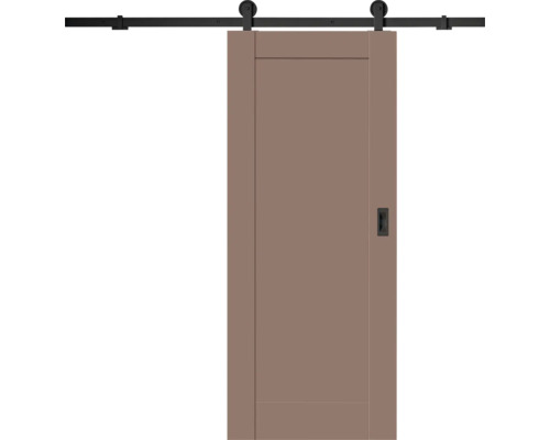 Pertura Schiebetürblatt VINDA Uni Mokka 985x1985 mm Links/Rechts inkl. Griff schwarz Schiebetür mit schwarzer Schiene und Griff