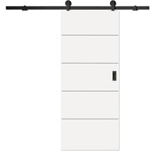 Schiebetür mit horizontalen Linien und Schiebetürbeschlag