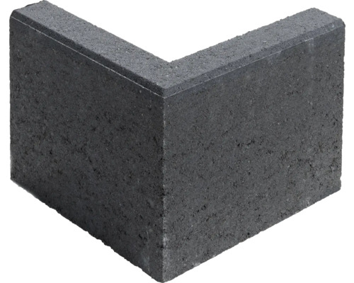 Beton Rasenbordstein-Ecke 90° anthrazit einseitg gefast 25 cm x 5 cm x 20 cm Betonwinkelstein für den Garten- und Landschaftsbau