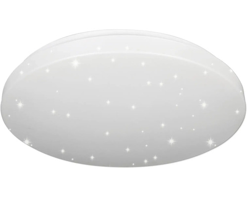 LED Deckenleuchte 32,4W 3750 lm 3000 K Ø 50 cm Reva Star weiß mit Sternenhimmel Effekt Ovale Deckenleuchte mit Sternenmuster