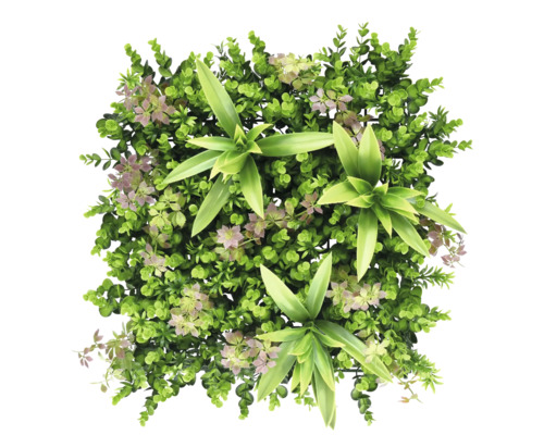 Künstliche Pflanzenwand Dreams 38 x 38 cm Künstliche Pflanzenmatte mit verschiedenen Grünsorten für den Innen- und Außenbereich