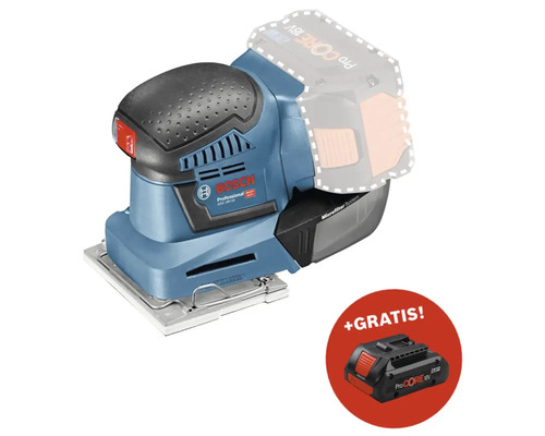 Akku-Schwingschleifer Bosch Professional GSS 18V-10 + GRATIS Zugabeartikel Akkupack Bosch Professional ProCORE18V 4.0Ah Bosch GSS 18V-10 Akku-Schwingschleifer mit zusätzlichem Akku