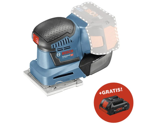 Akku-Schwingschleifer Bosch Professional GSS 18V-10 + GRATIS Zugabeartikel Akkupack Bosch Professional ProCORE18V 4.0Ah Bosch GSS 18V-10 Akku-Schwingschleifer mit zusätzlichem Akku