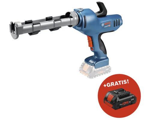 Akku-Kartuschenpresse Bosch Professional GCG 18V-310 + GRATIS Zugabeartikel Akkupack Bosch Professional ProCORE18V 4.0Ah Akku-betriebene Kartuschenpistole mit zusätzlichem Akku