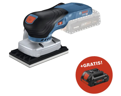 Akku-Schwingschleifer Bosch Professional GSS 18V-13 + GRATIS Zugabeartikel Akkupack Bosch Professional ProCORE18V 4.0Ah Bosch Professional Akku-Schwingschleifer mit zusätzlichem Akku