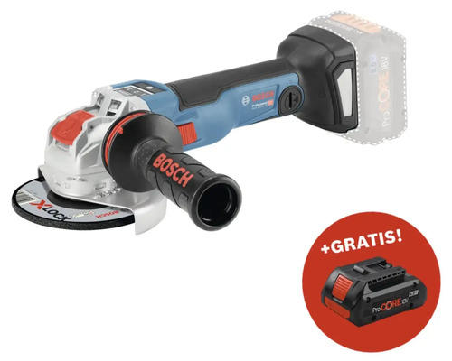 Akku-Winkelschleifer mit X-LOCK Bosch Professional GWX 18V-10 PSC + GRATIS Zugabeartikel Akkupack Bosch Professional ProCORE18V 4.0Ah Bosch Akku-Winkelschleifer mit X-Lock System und Zusatzakku